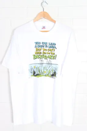 1987 Lead a Horse To Water Backstroke Swim Single Stitch Tee USA Made (L)