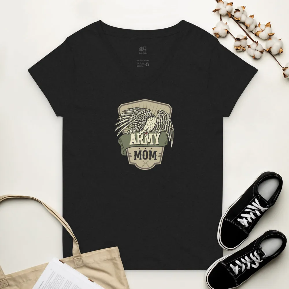 Army Mom Recycled V-Neck T-Shirt