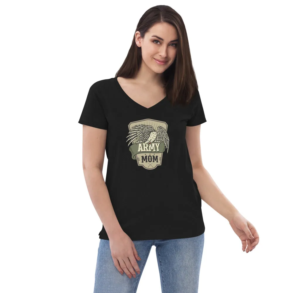 Army Mom Recycled V-Neck T-Shirt