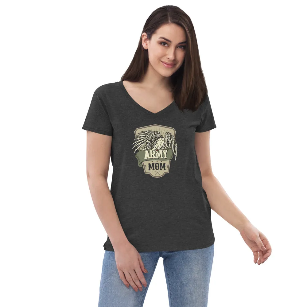 Army Mom Recycled V-Neck T-Shirt