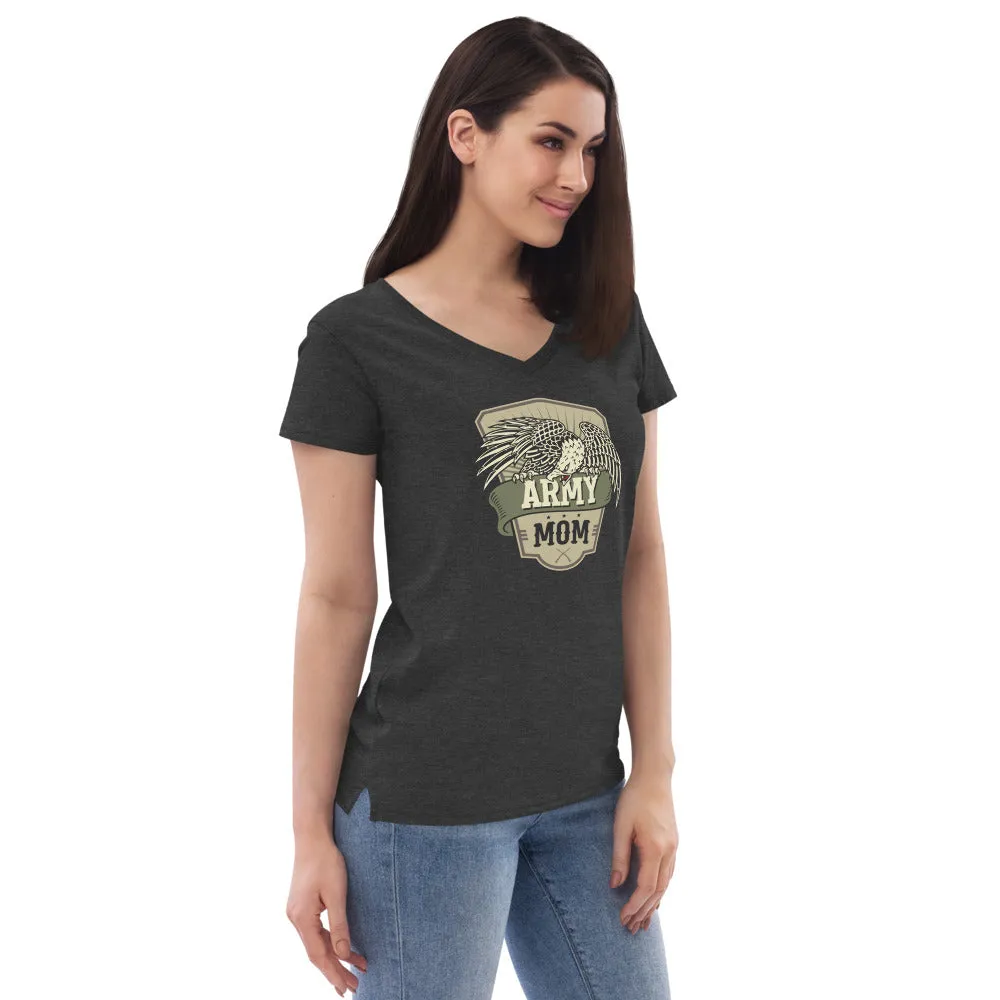 Army Mom Recycled V-Neck T-Shirt