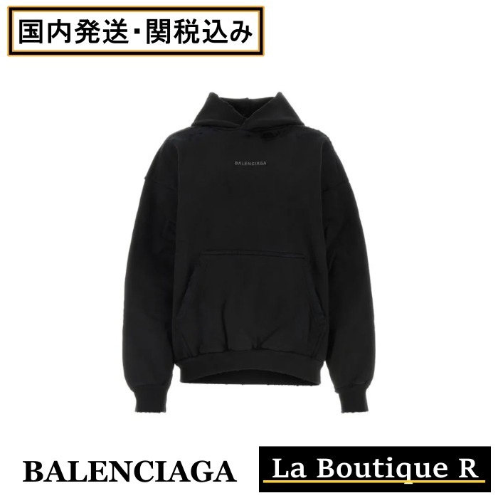 BALENCIAGA  |Balenciaga Back Hoodie Medium Fit in Black