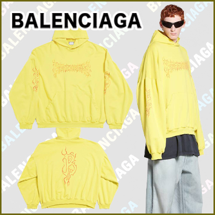 BALENCIAGA  |Darkwave Round Hoodie Oversized in Yellow/red