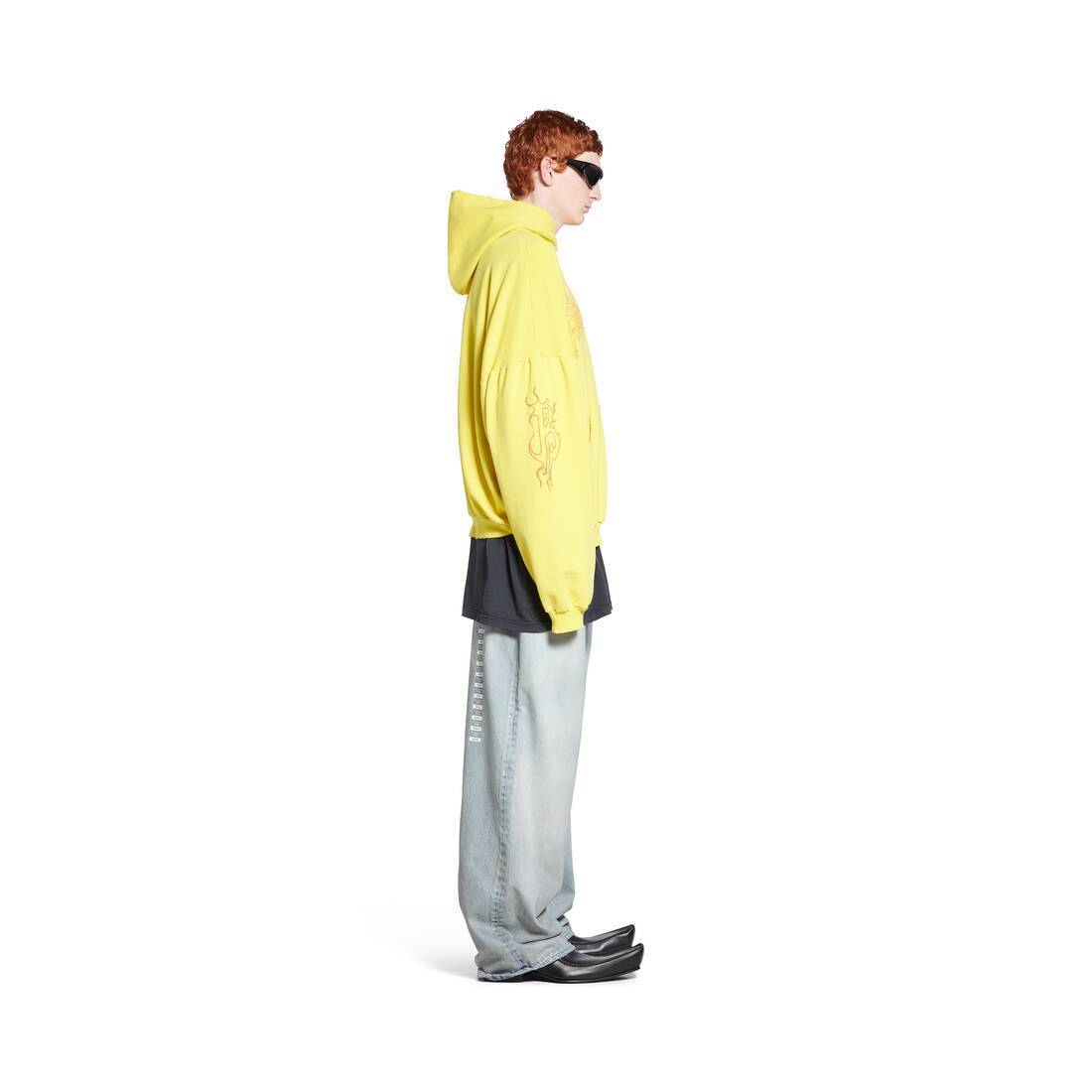 BALENCIAGA  |Darkwave Round Hoodie Oversized in Yellow/red