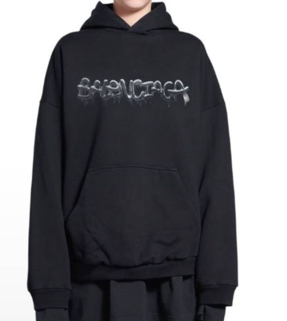 BALENCIAGA  |Men's Cities Paris Hoodie Wide Fit in Black