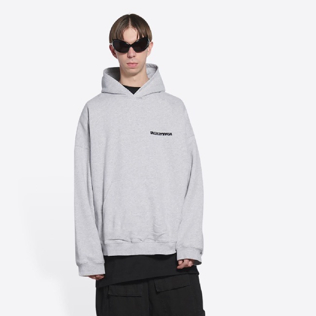 BALENCIAGA  |Men's turn wide fit hoodie in grey