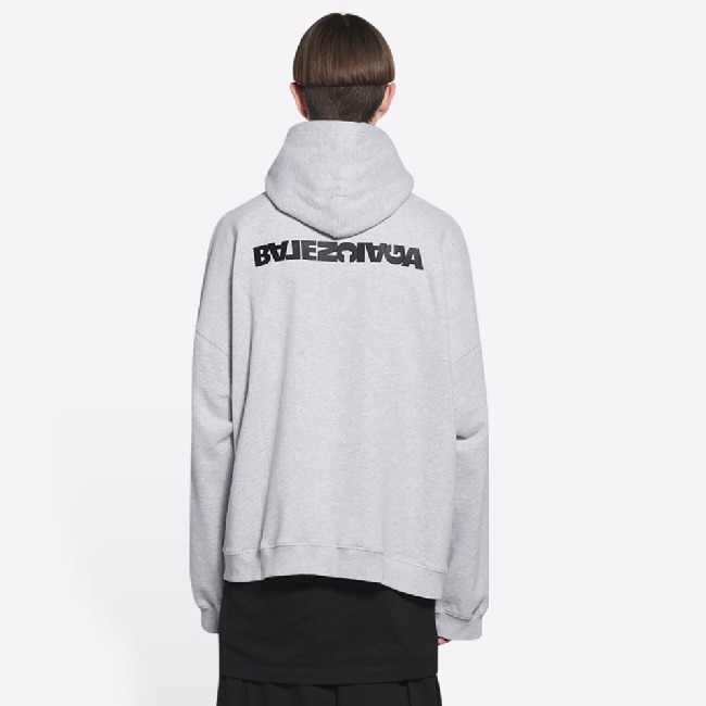 BALENCIAGA  |Men's turn wide fit hoodie in grey