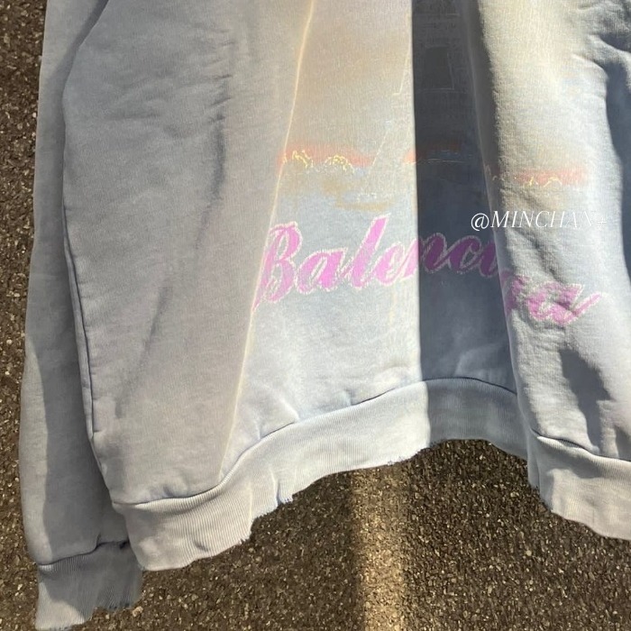 BALENCIAGA  |Paris Moon No Pocket Hoodie Oversized in Black Faded