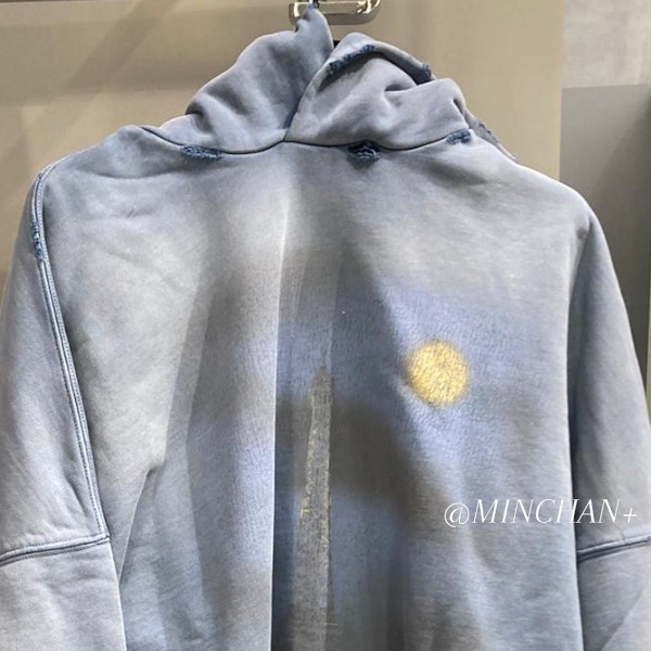 BALENCIAGA  |Paris Moon No Pocket Hoodie Oversized in Black Faded