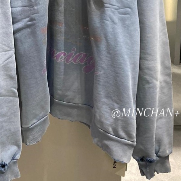 BALENCIAGA  |Paris Moon No Pocket Hoodie Oversized in Black Faded