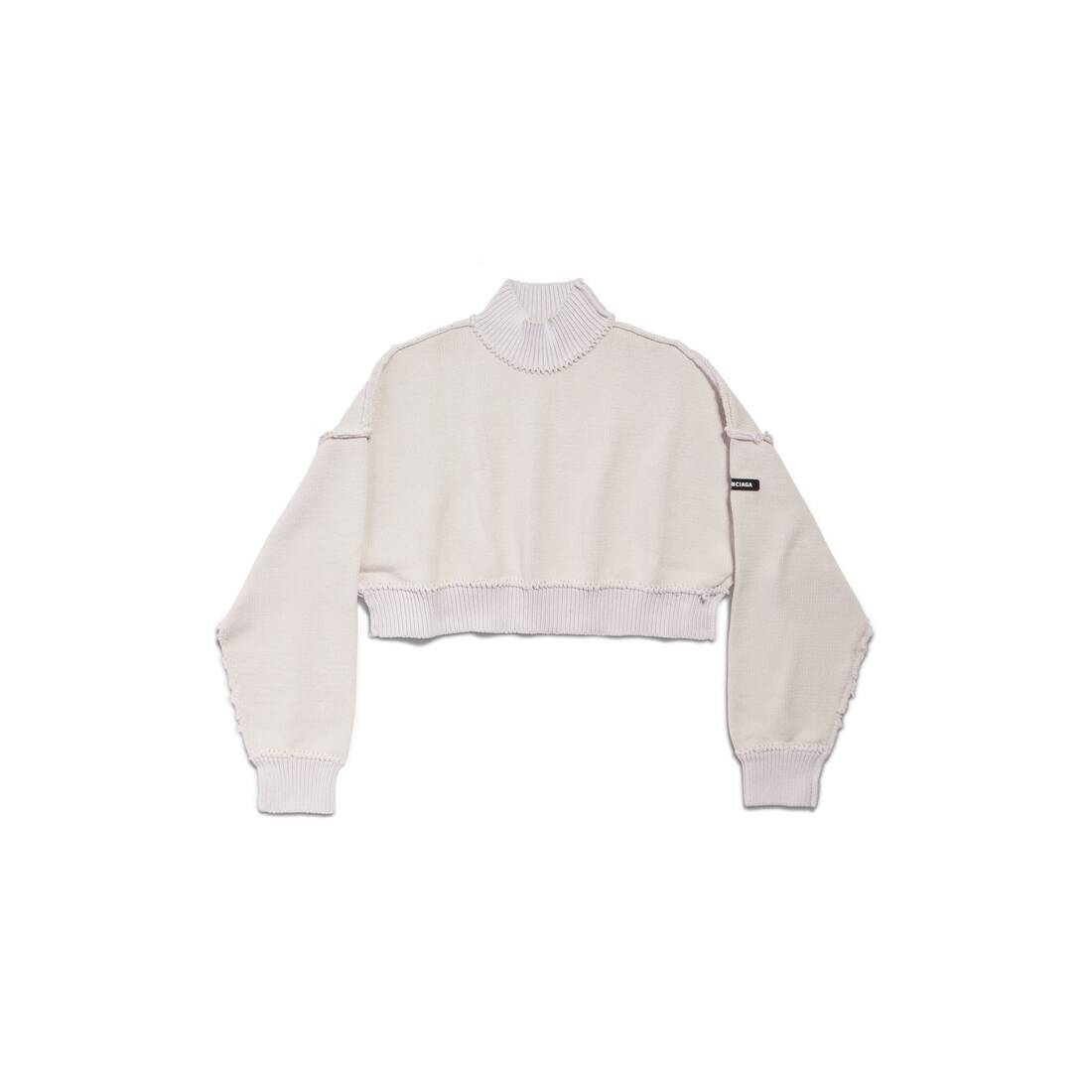 BALENCIAGA  |Women's Large Cropped Sweater in Off White