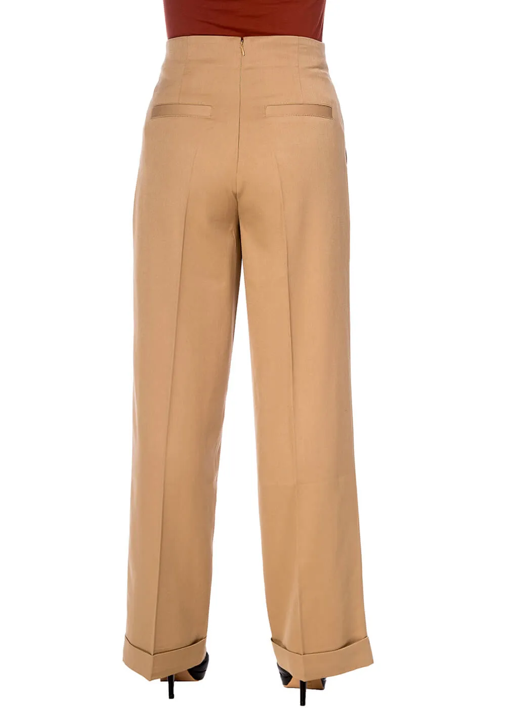 Banned Adventures Ahead 40's Trousers Tan Brown