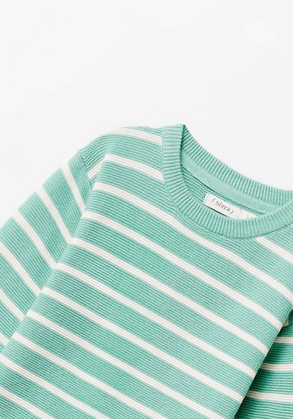 Basic Stripe Knit Jumper - Green