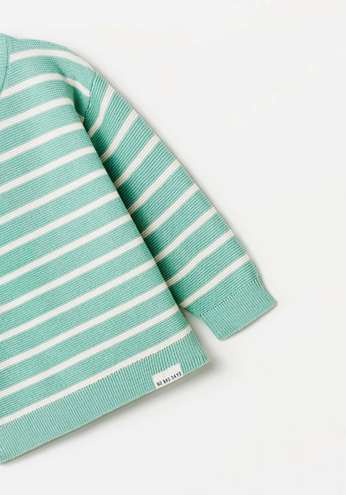 Basic Stripe Knit Jumper - Green