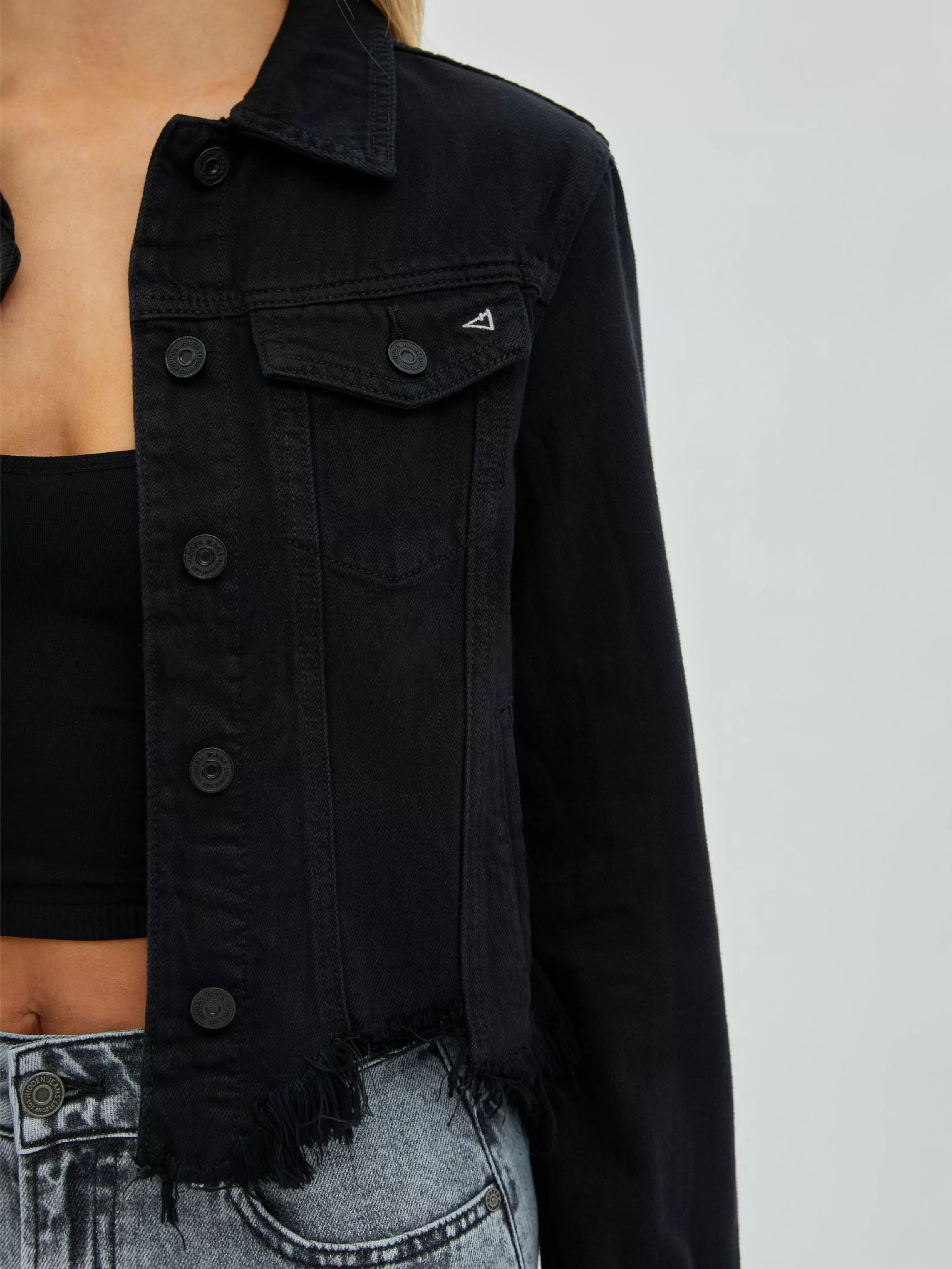 Black Regular Fitted Denim Jacket