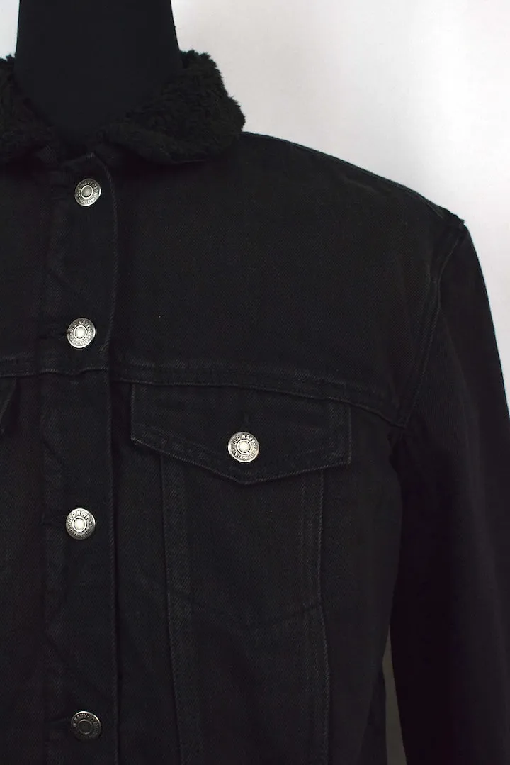 Black Sherpa Denim Jacket