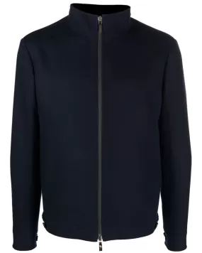 Blue Wool Full Zip Jacket