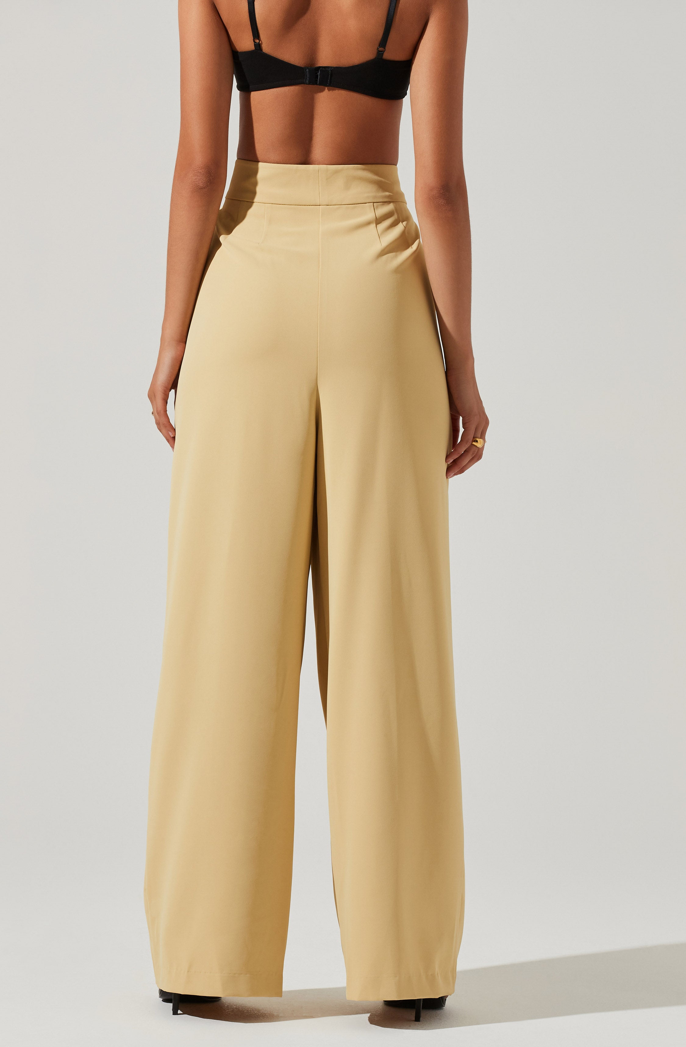 Boyfriend Criss Cross Pleated Wide Leg Pants