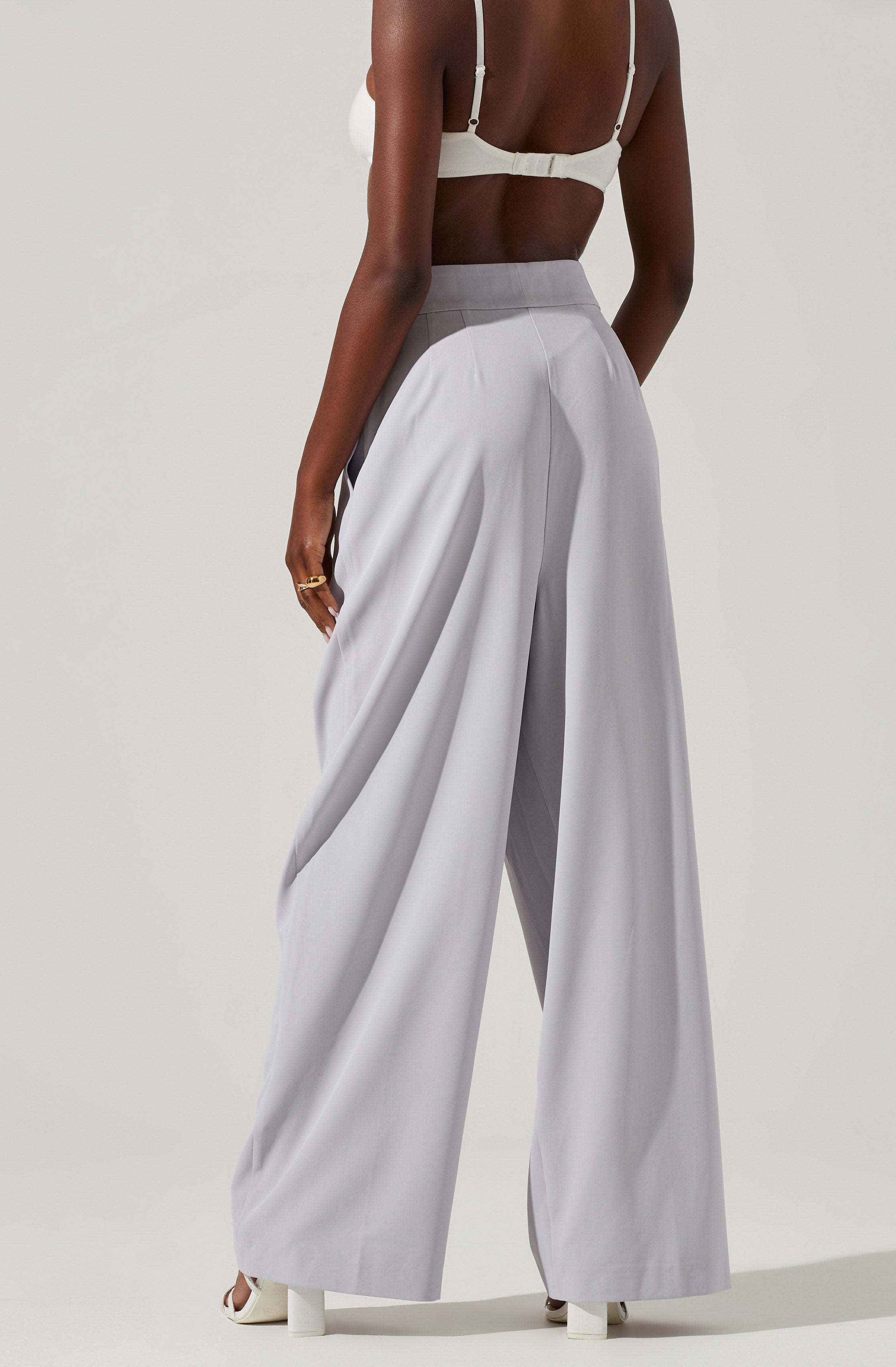 Boyfriend Criss Cross Pleated Wide Leg Pants