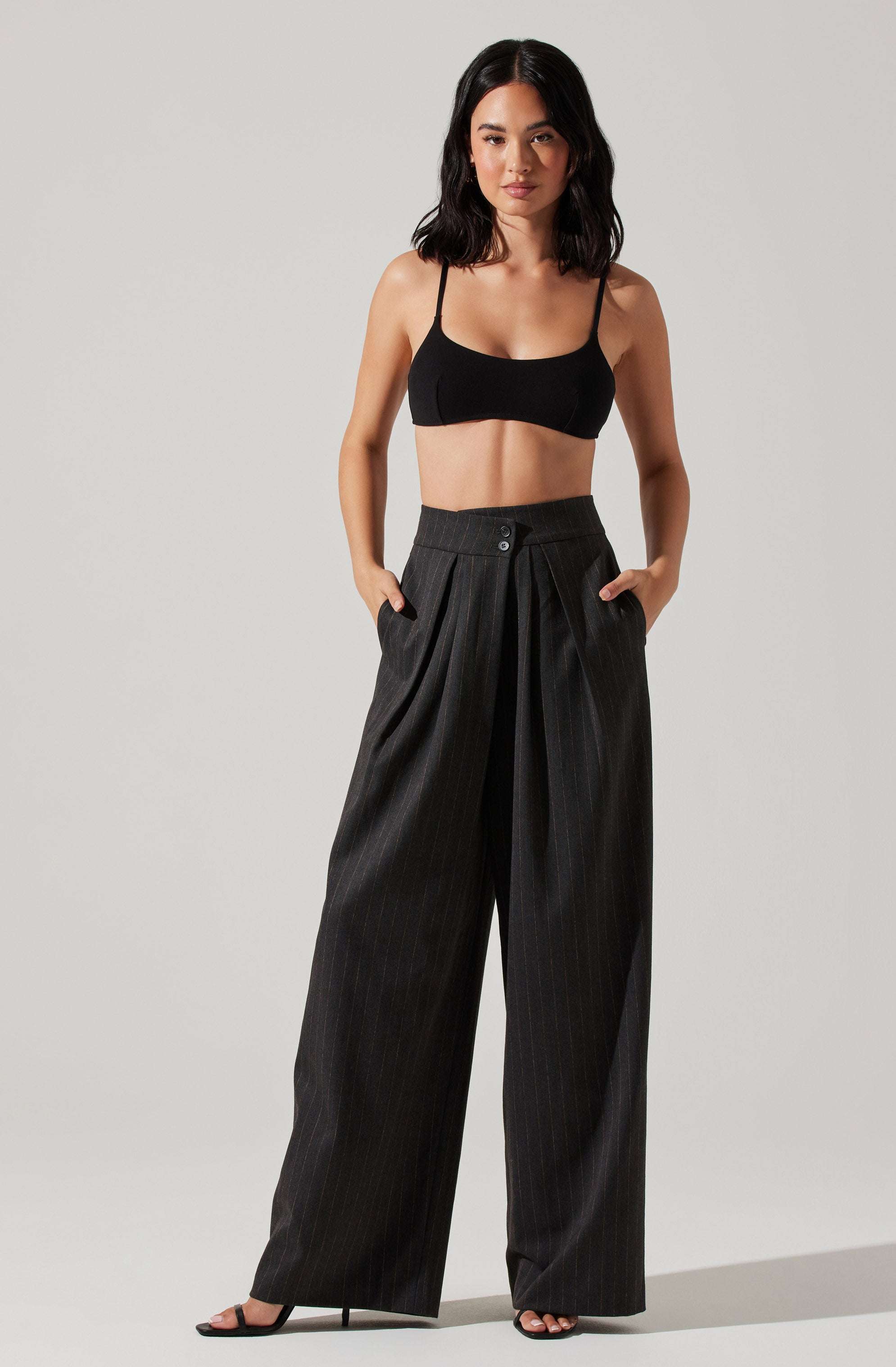 Boyfriend Pleated Criss-Cross Waist Pants