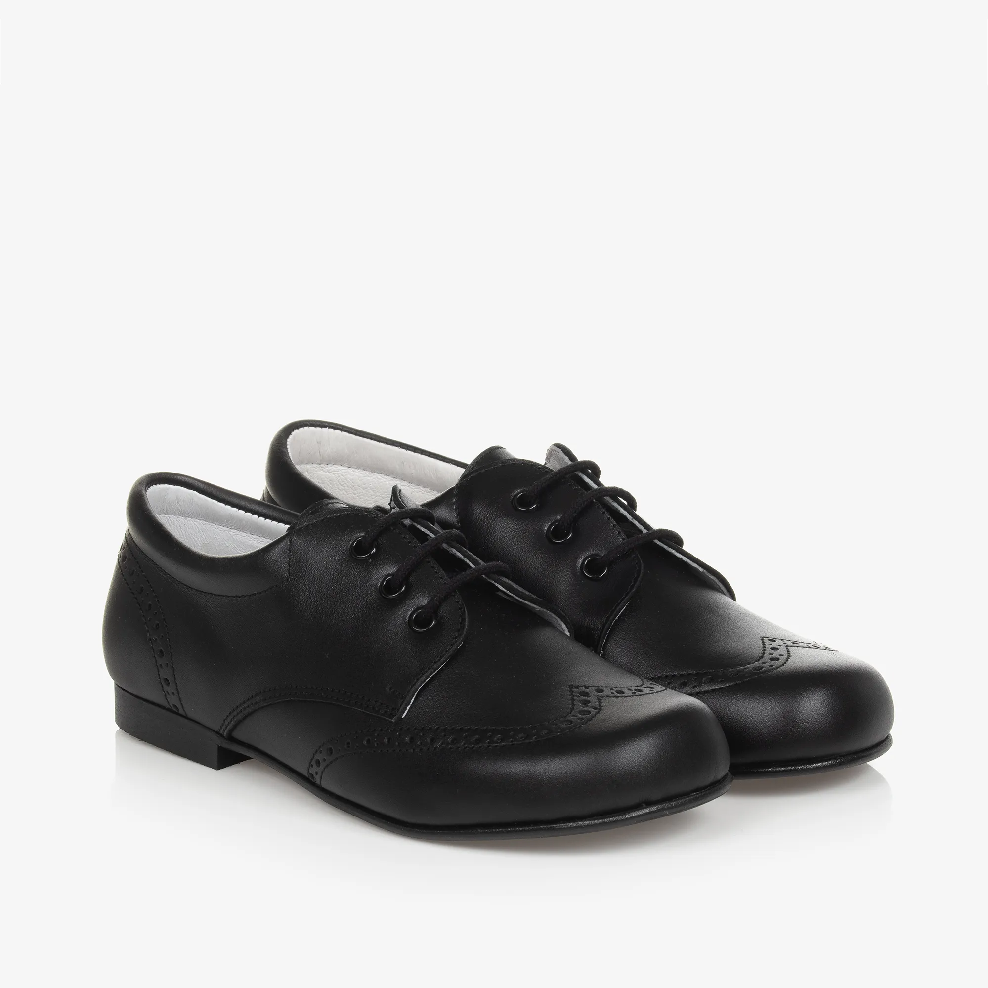 Boys Black Leather Brogues