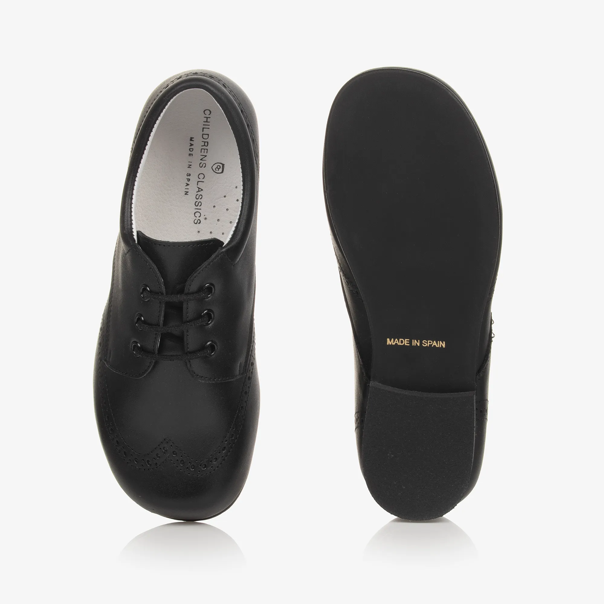 Boys Black Leather Brogues