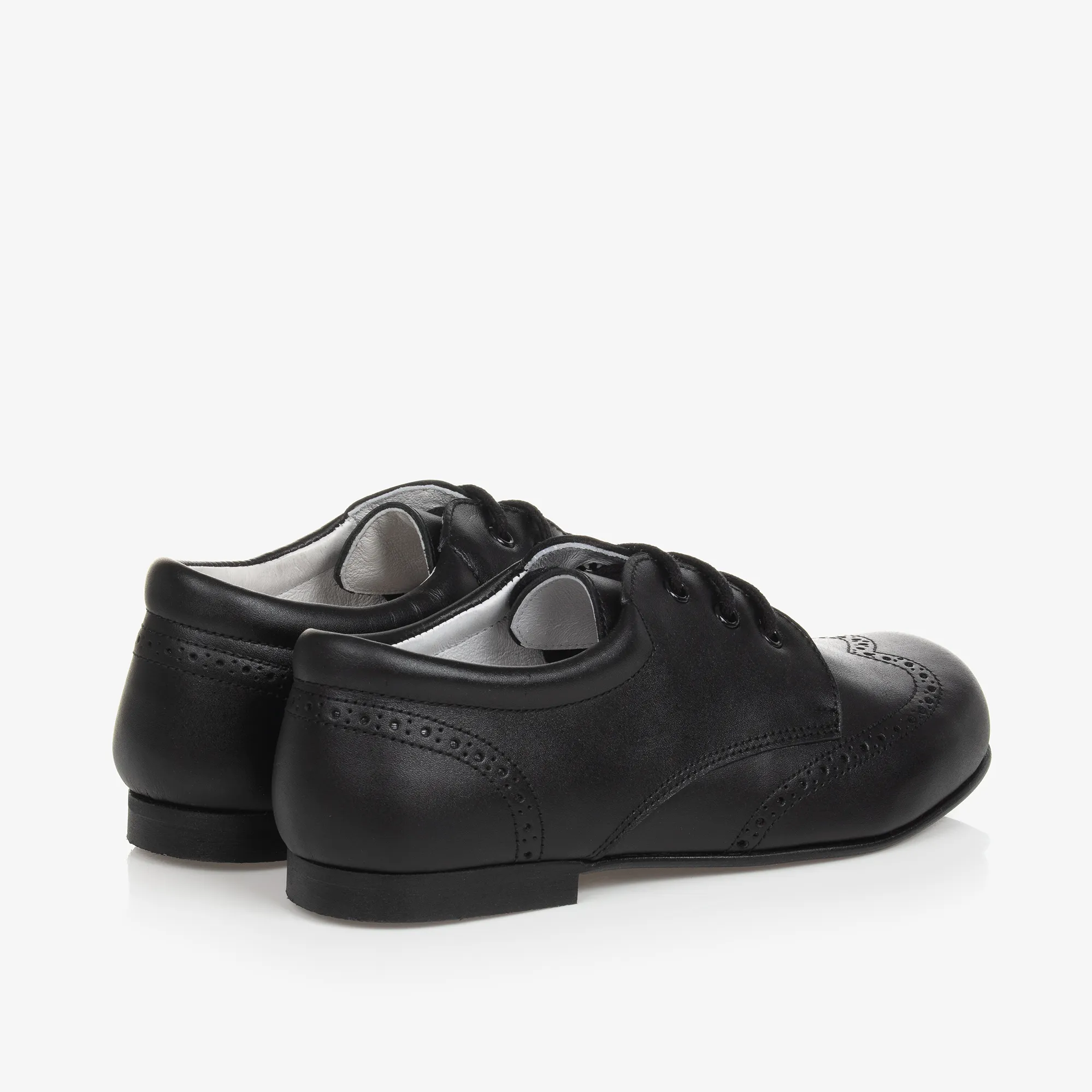 Boys Black Leather Brogues