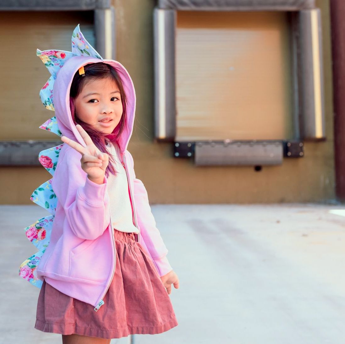 Candy Pink Dinosaur Hoodie For Girls - Rosie Rex