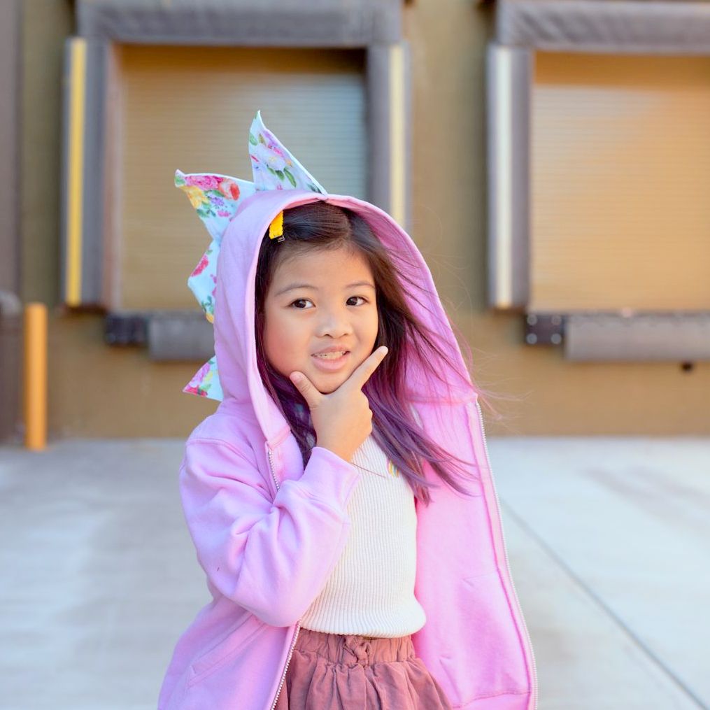 Candy Pink Dinosaur Hoodie For Girls - Rosie Rex