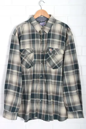 CARHARTT Blue & Beige Tartan Relaxed Fit Long Sleeve Shirt (XXXL)