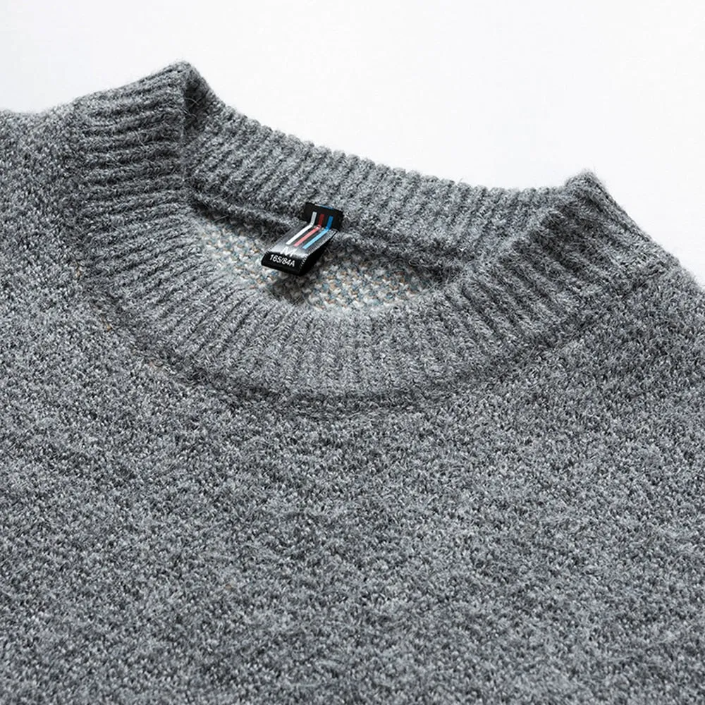 Casual O-Neck Hand Knitted Loose Pullover Sweater for Men and Women