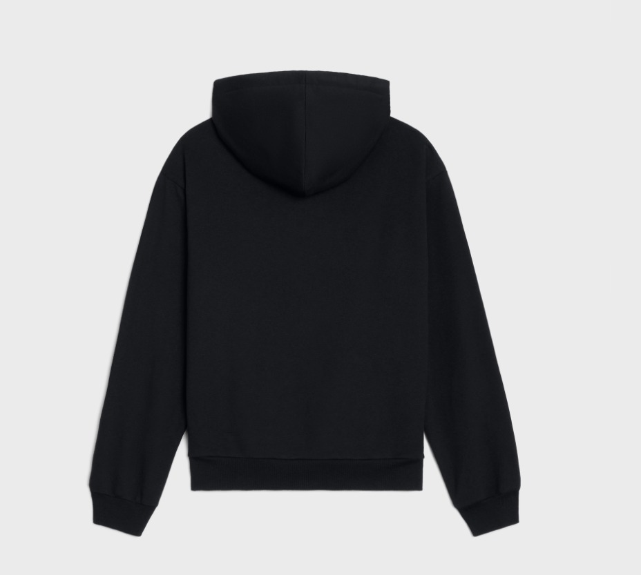 CELINE  |loose triomphe hoodie in cotton and cashmere