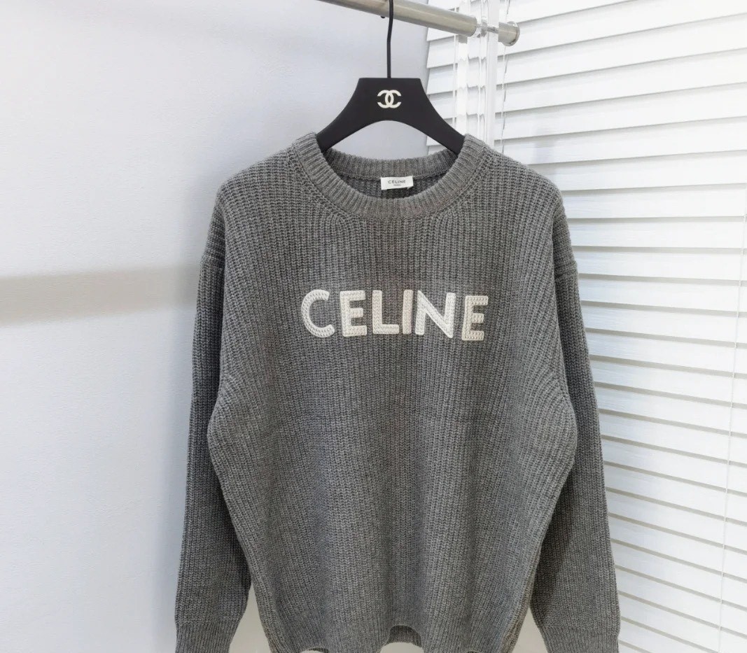 CELINE  |oversized celine sweater in ribbed wool