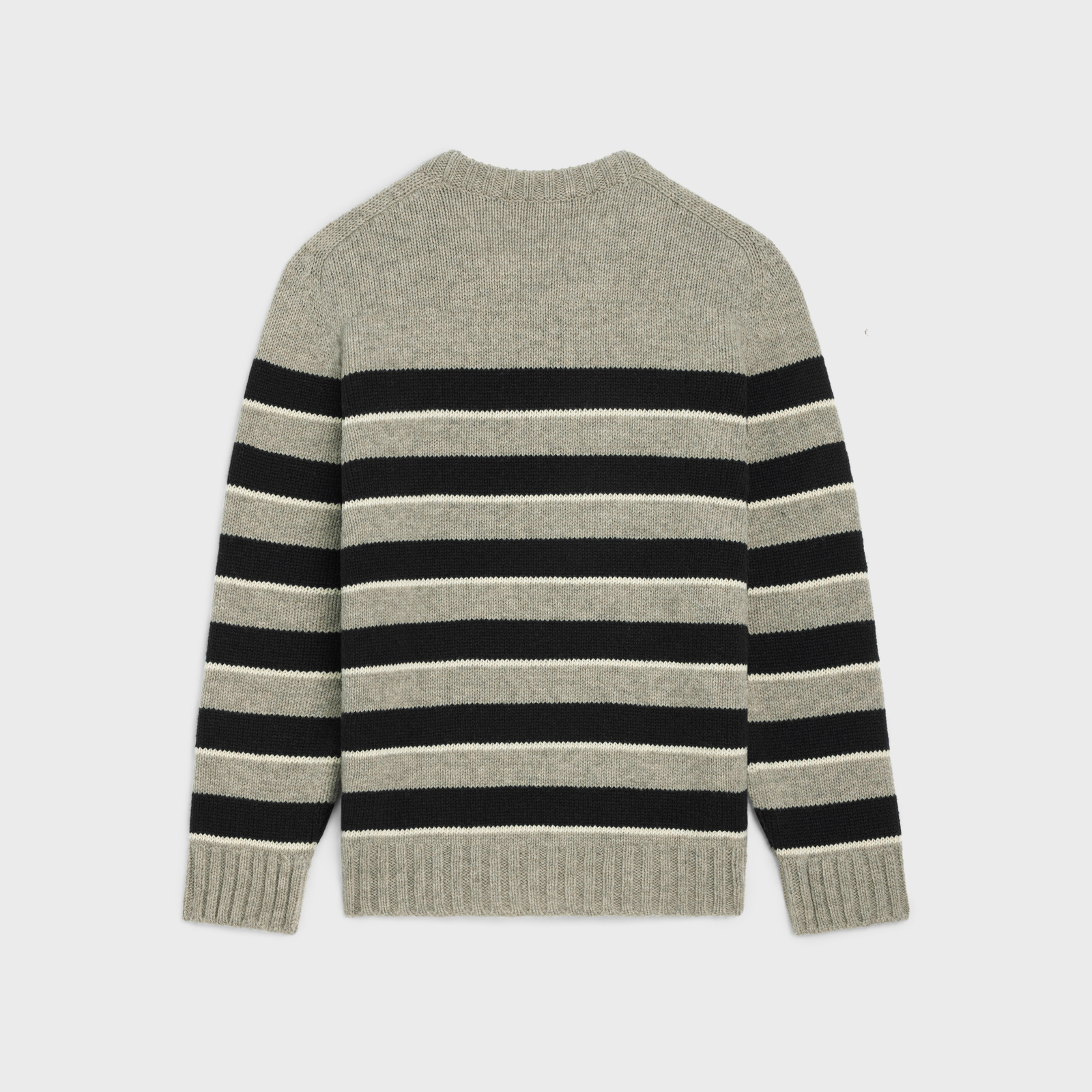 CELINE  |triomphe crew neck sweater in striped wool