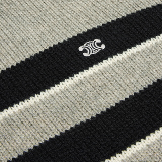 CELINE  |triomphe crew neck sweater in striped wool