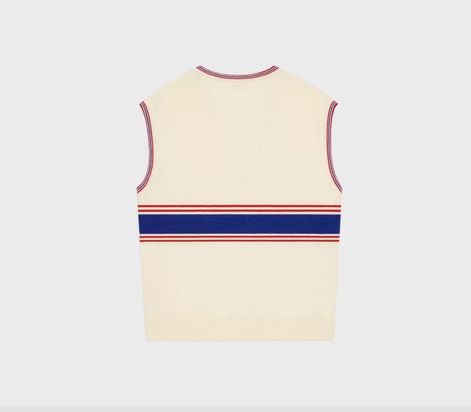 CELINE  |TRIOMPHE V-NECK SWEATER IN STRIPED WOOL 2ADCJ366Y.12TZ