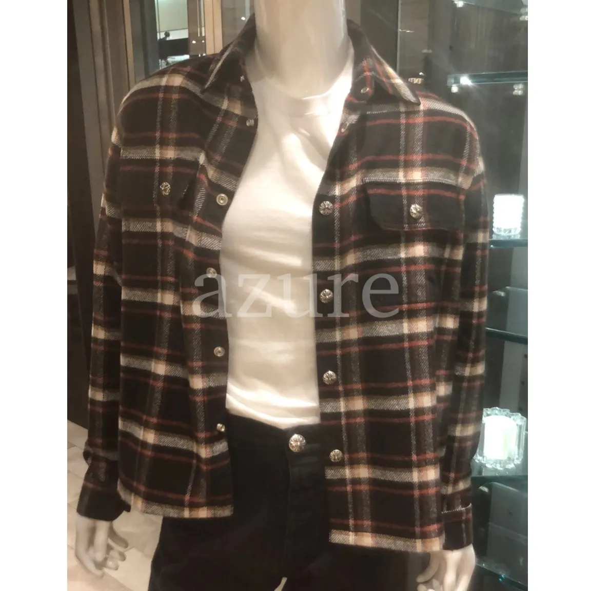 CHROME HEARTS  |Other Plaid Patterns Casual Style Street Style Long Sleeves