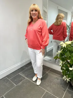 Coral V Neck Sweatshirt Reema 2