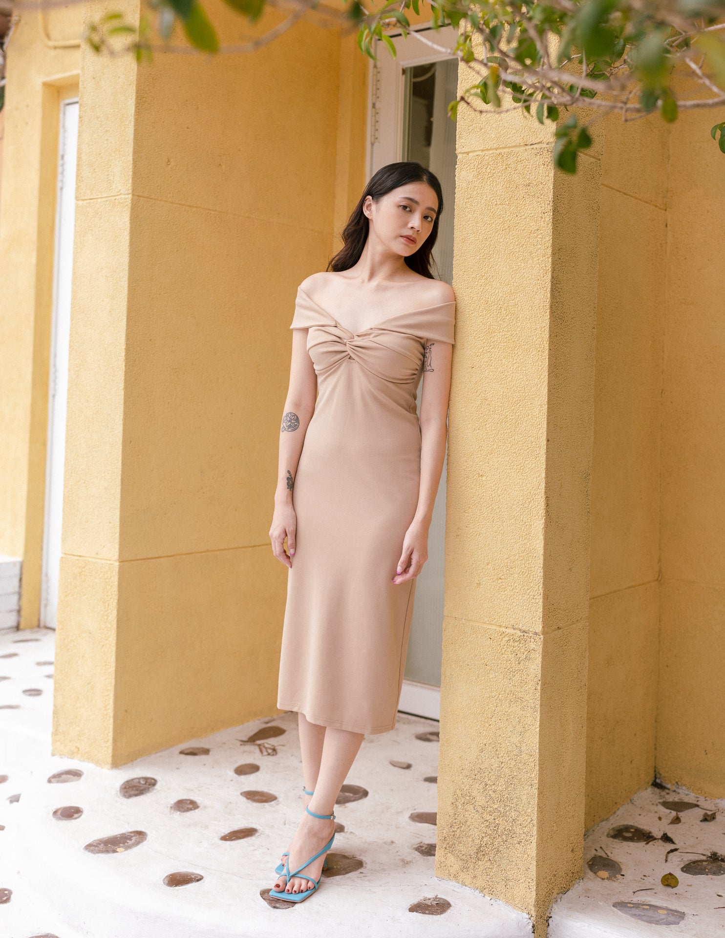 Courtney Dress in Beige