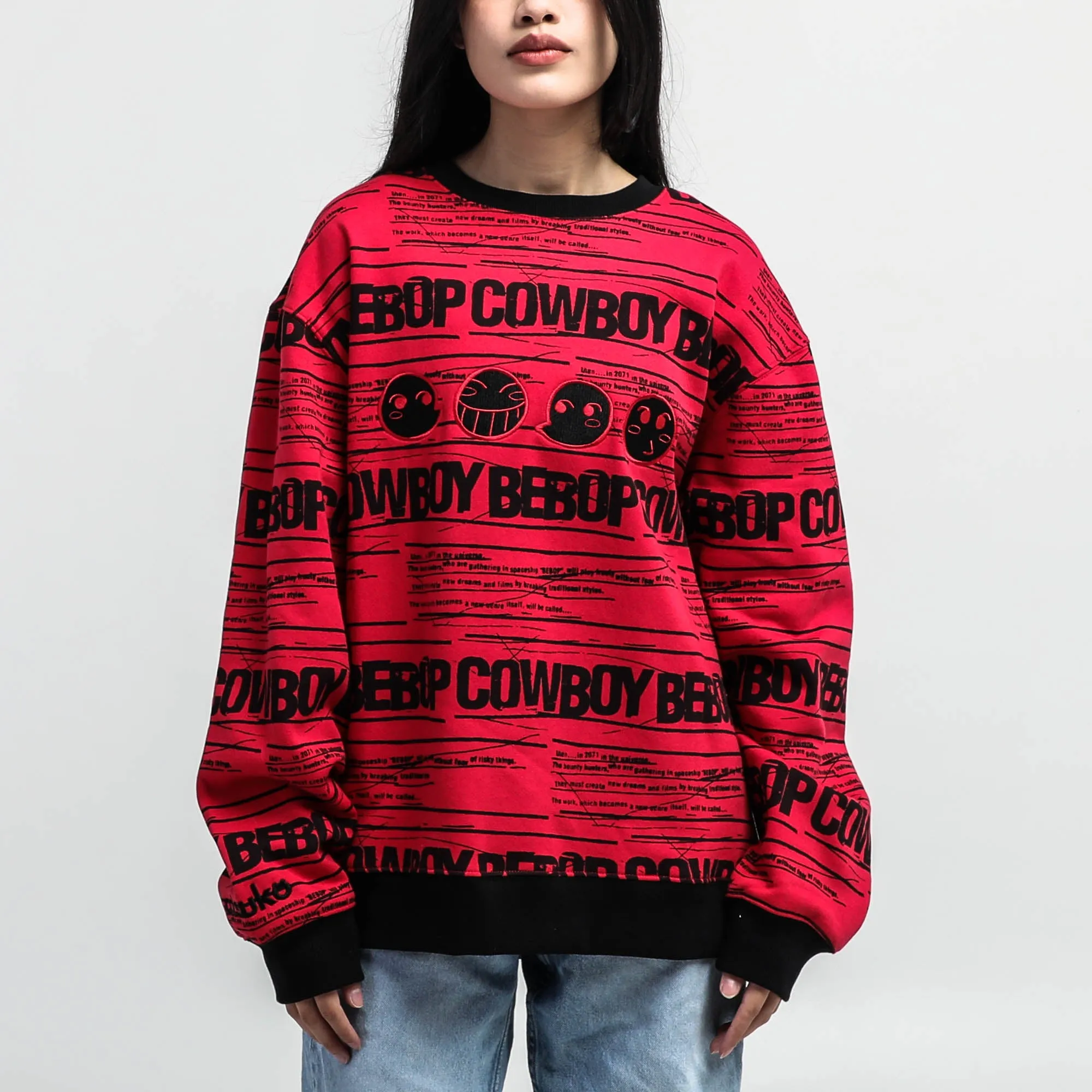 Cowboy Bebop Magenta Crew Neck Sweatshirt