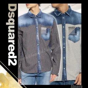 D SQUARED2  |Other Plaid Patterns Denim Street Style Long Sleeves Cotton