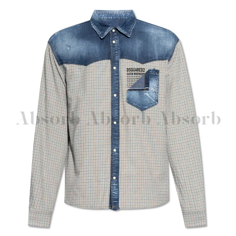 D SQUARED2  |Other Plaid Patterns Denim Street Style Long Sleeves Cotton