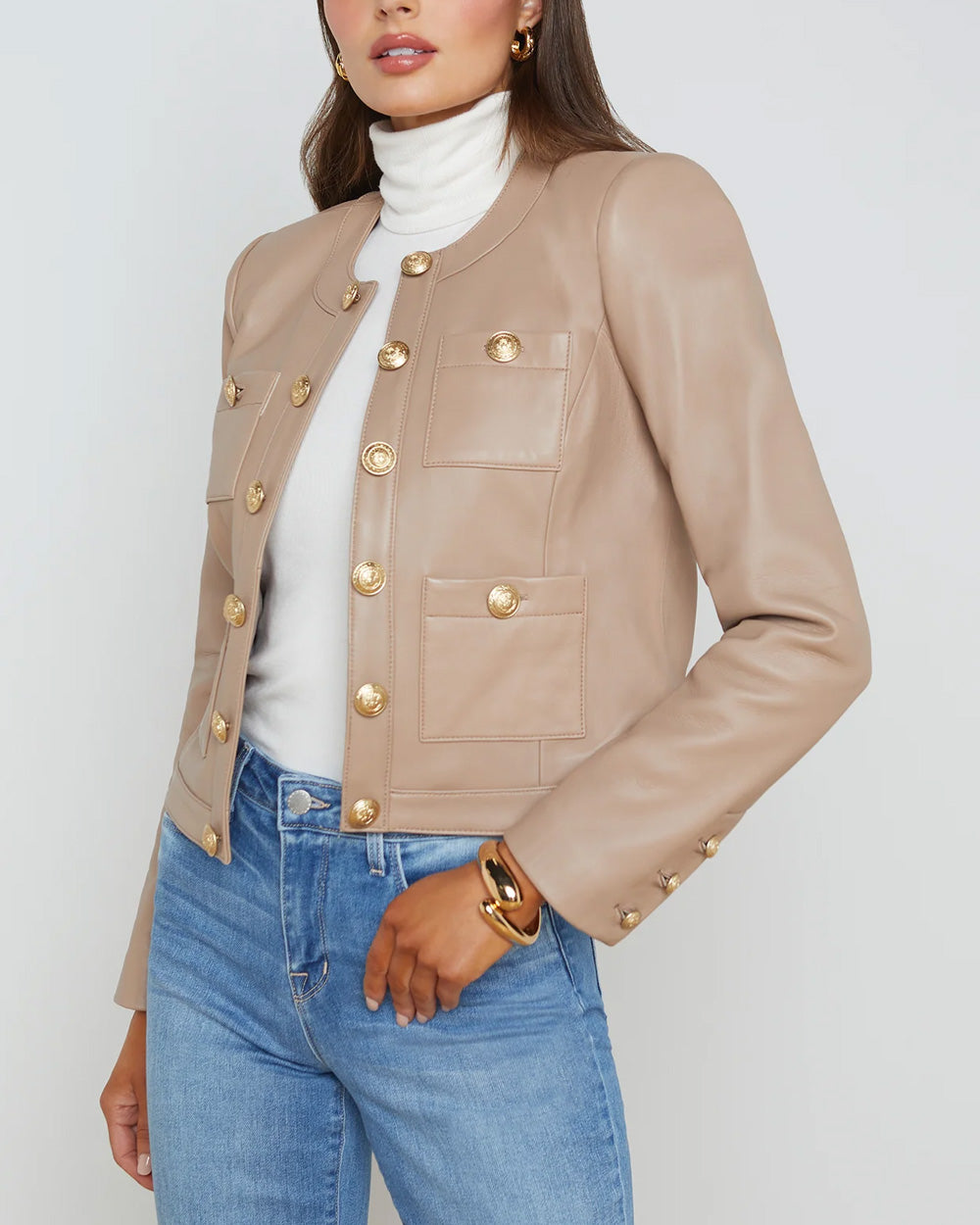 Dark Cappuccino Leather Jayde Jacket