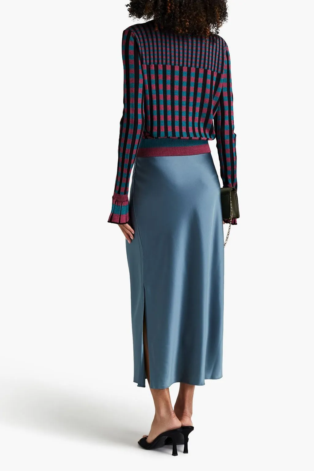 DIANE von FURSTENBERG  |Crew Neck Gingham Other Plaid Patterns Casual Style Rib