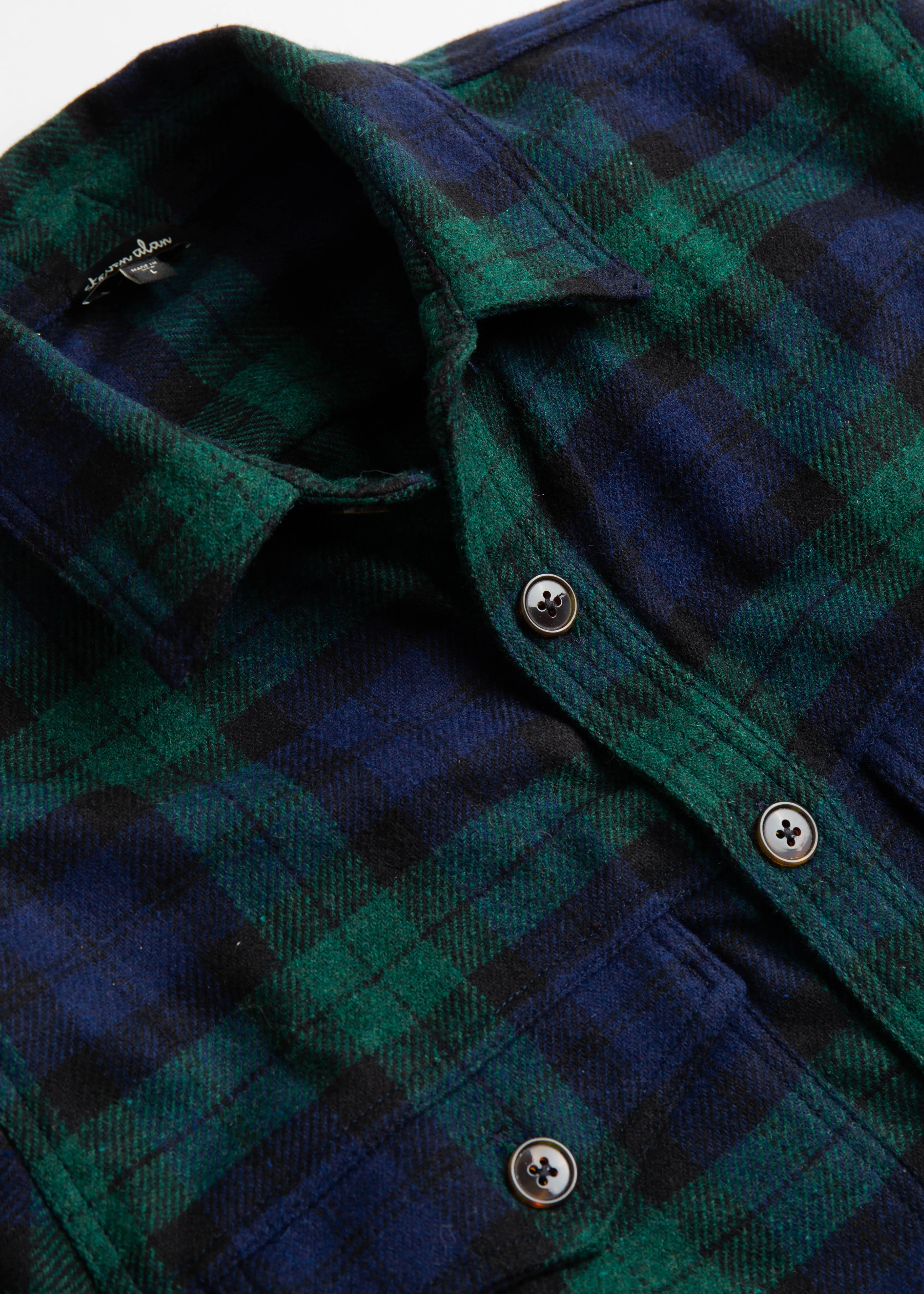 Double Pocket Shirt Jacket, Blackwatch Wool