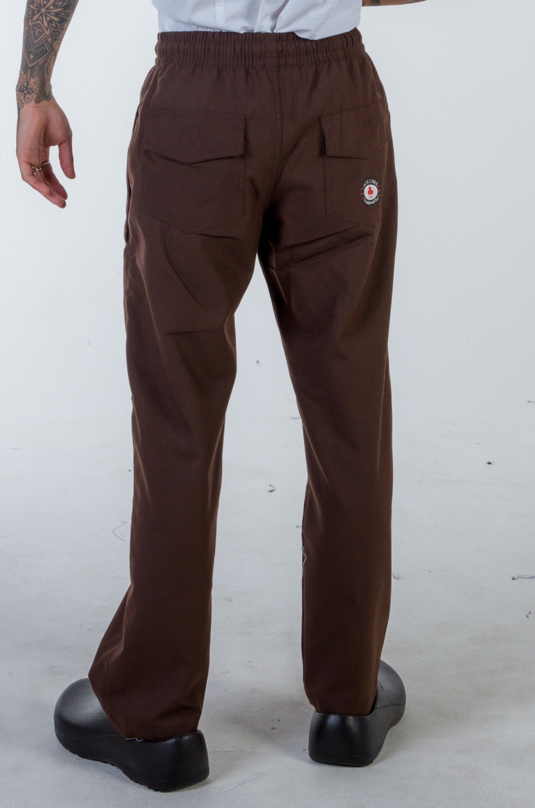 Drawstring Chef pants brown color