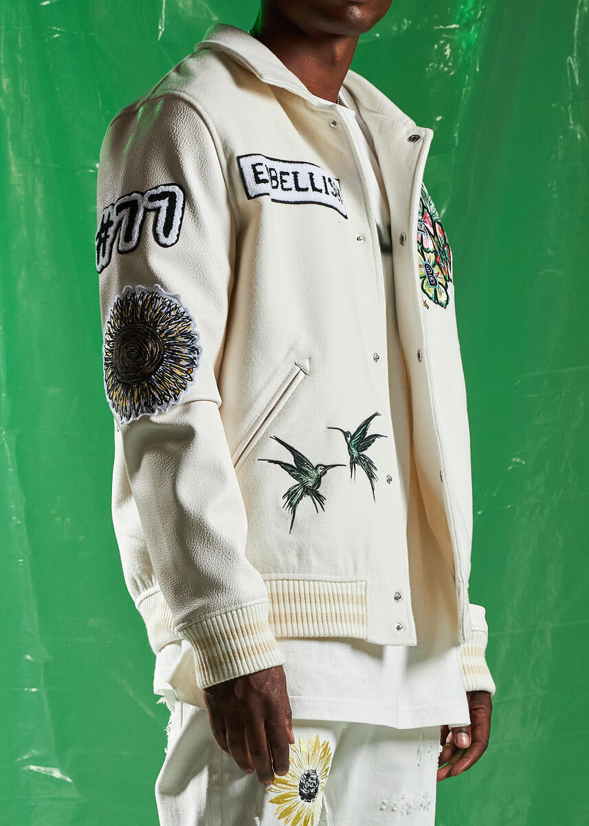 EMBELLISH SPRING VARSITY JACKET (CREA