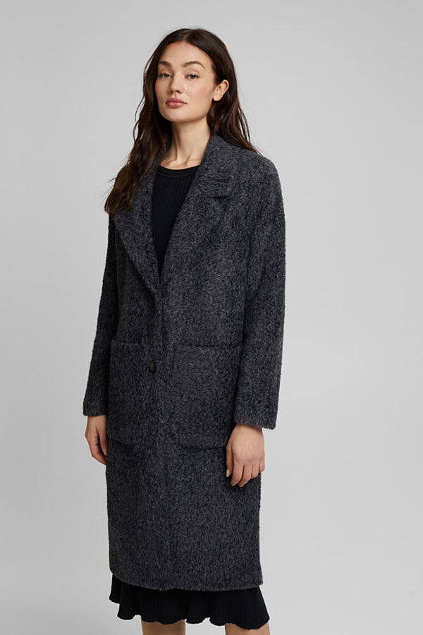 Esprit Melange Faux Fur Coat