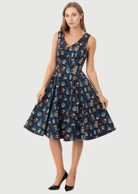 Eva Rose Clothing Iris Poisonous Plant 50's Swing Dress