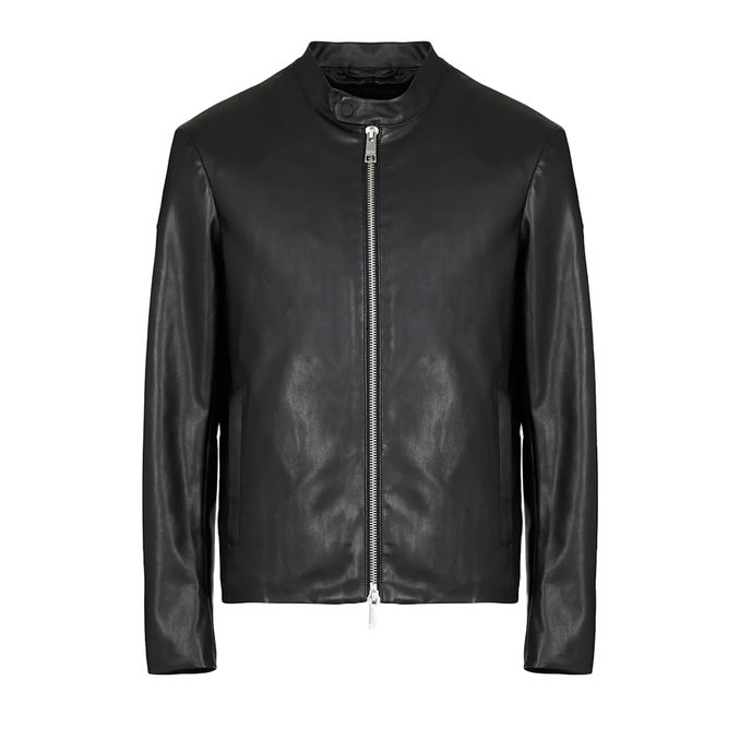 FAUX LEATHER JACKET Man Black